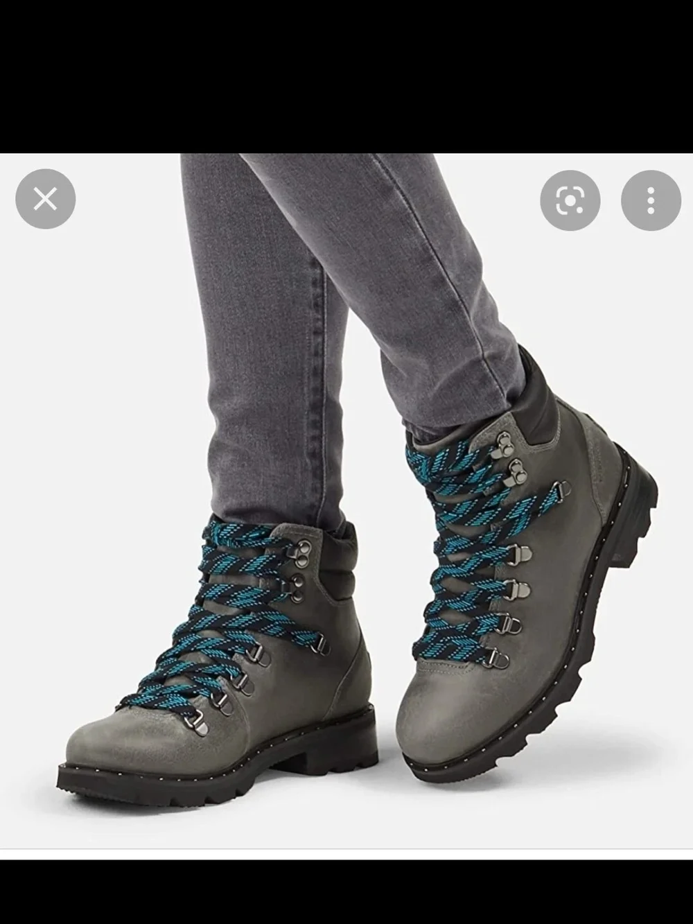 Women's Sorel Lennox Hiker Booties Grey Leather Boots $220, Sz 6, New!